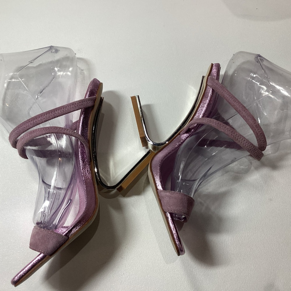 Jeffrey Campbell Geometric Sandal Pink  Suede Metallic - Picture 13 of 16